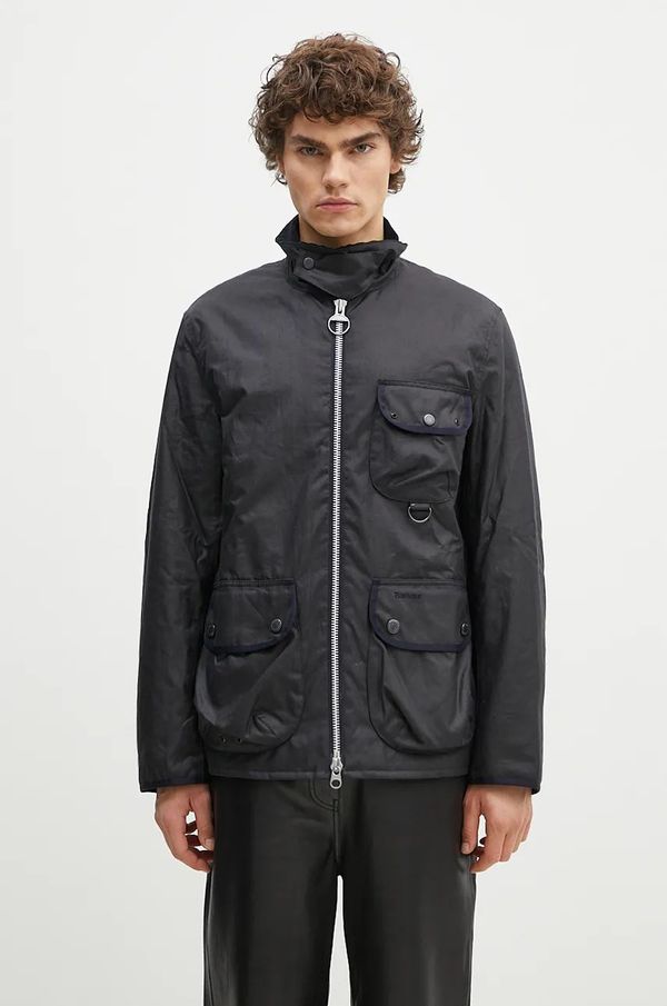 Barbour Jakna Barbour Angler Wax Jacket za muškarce, boja: crna, za prijelazno razdoblje, MWX2348