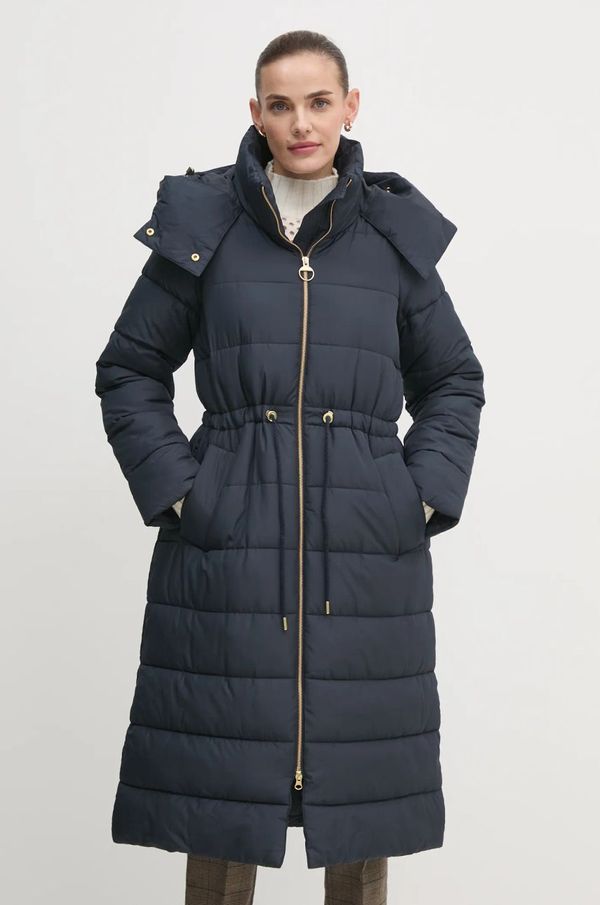 Barbour Jakna Barbour Mannue Puffer za žene, boja: tamno plava, za zimu, LQU1782