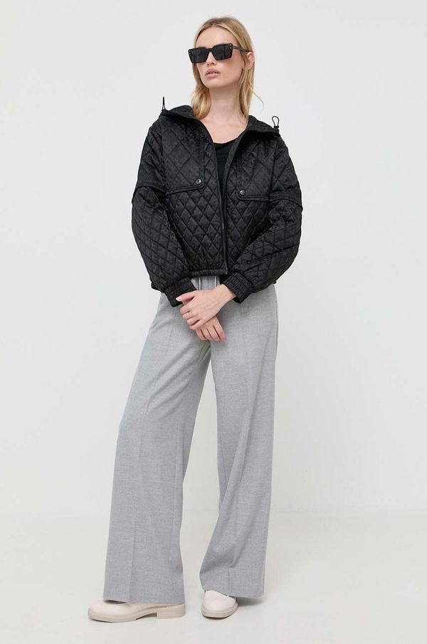 Boss Jakna BOSS za žene, boja: crna, za prijelazno razdoblje, oversize