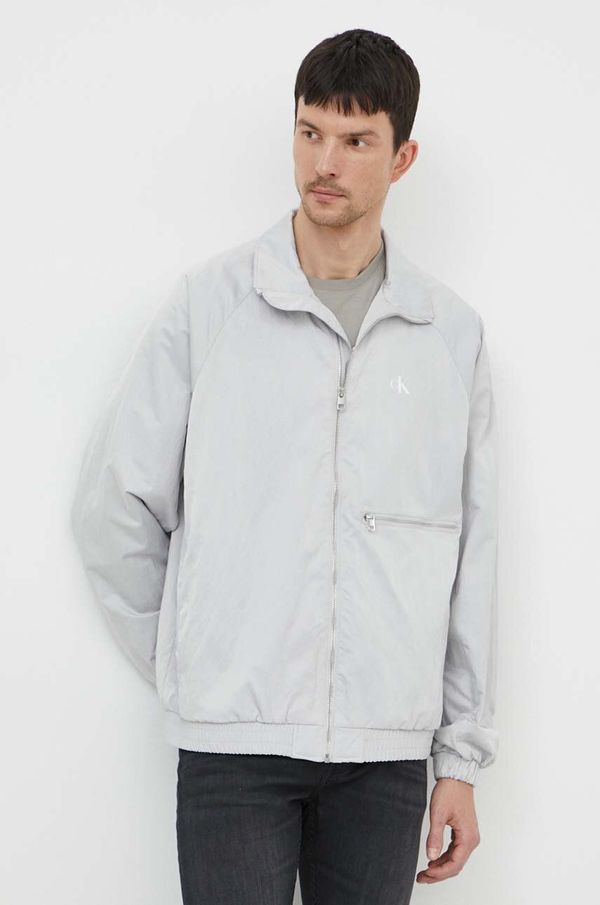 Calvin Klein Jeans Jakna Calvin Klein Jeans za muškarce, boja: siva, za prijelazno razdoblje, oversize