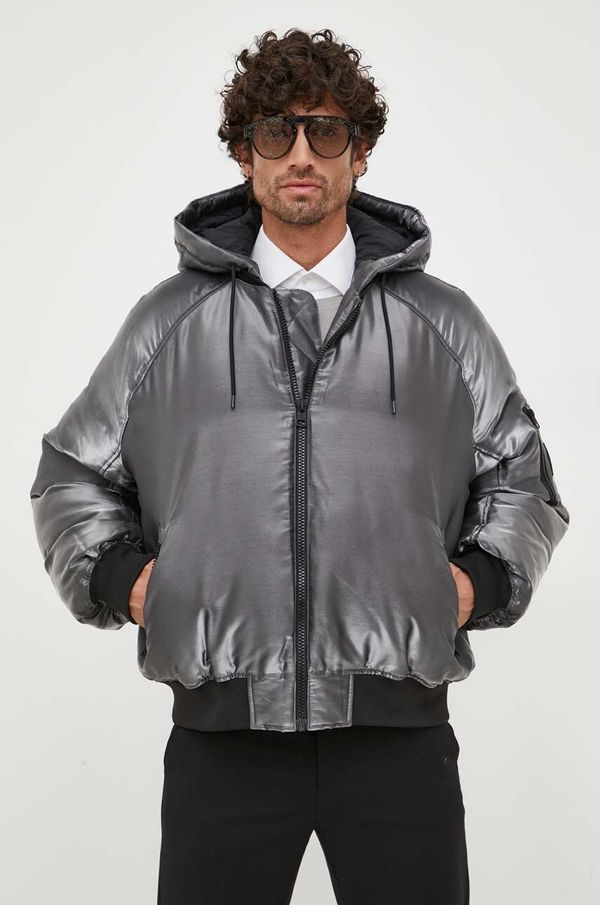 Calvin Klein Jeans Jakna Calvin Klein Jeans za muškarce, boja: srebrna, za zimu, oversize