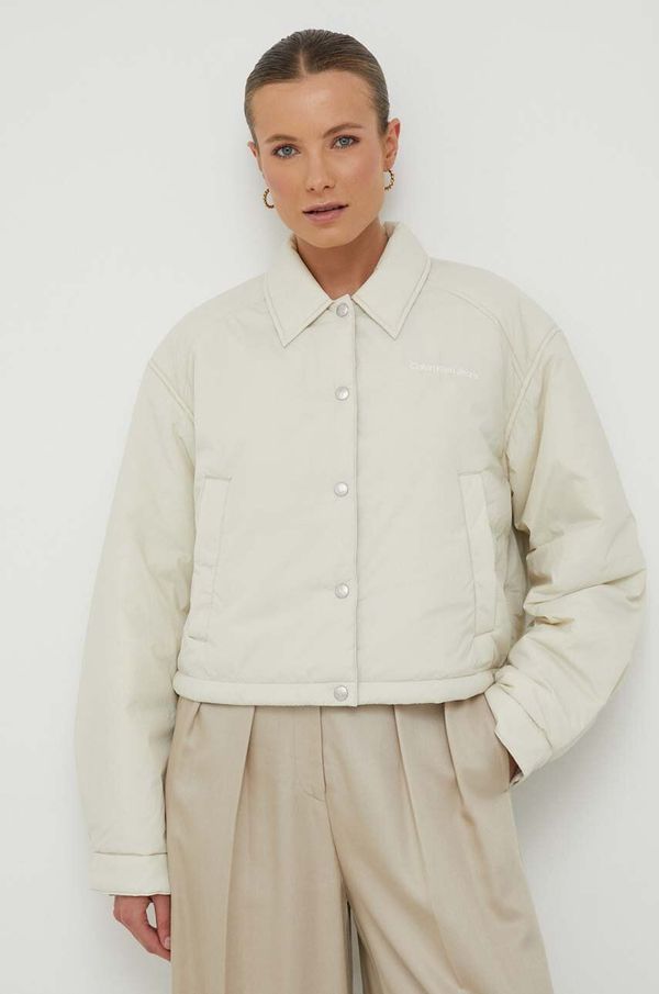 Calvin Klein Jeans Jakna Calvin Klein Jeans za žene, boja: bež, za prijelazno razdoblje