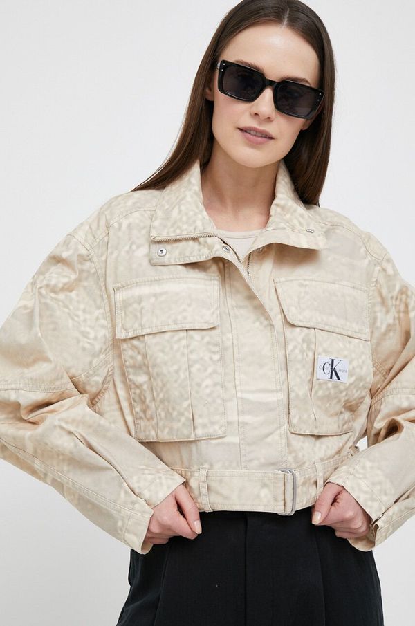 Calvin Klein Jeans Jakna Calvin Klein Jeans za žene, boja: bež, za prijelazno razdoblje