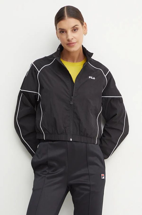 Fila Jakna Fila Laplace za žene, boja: crna, za prijelazno razdoblje, oversize, FAW0890
