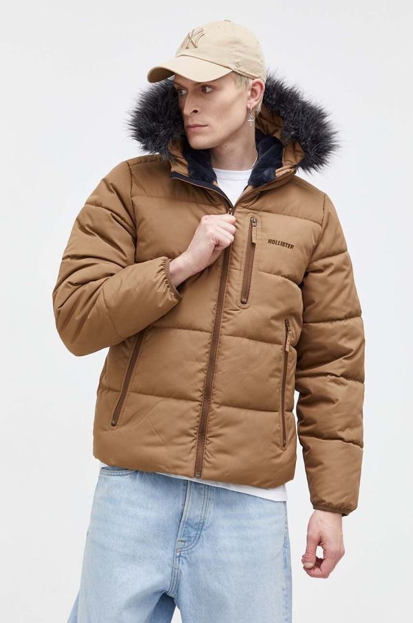 Hollister Co. Jakna Hollister Co. za muškarce, boja: smeđa, za zimu