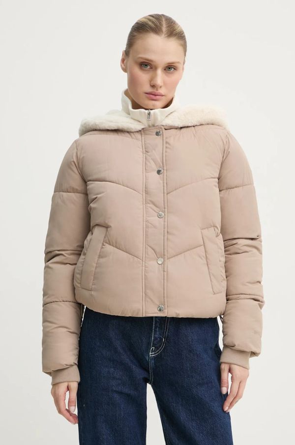 Hollister Co. Jakna Hollister Co. za žene, boja: bež, za zimu, KI344-4604