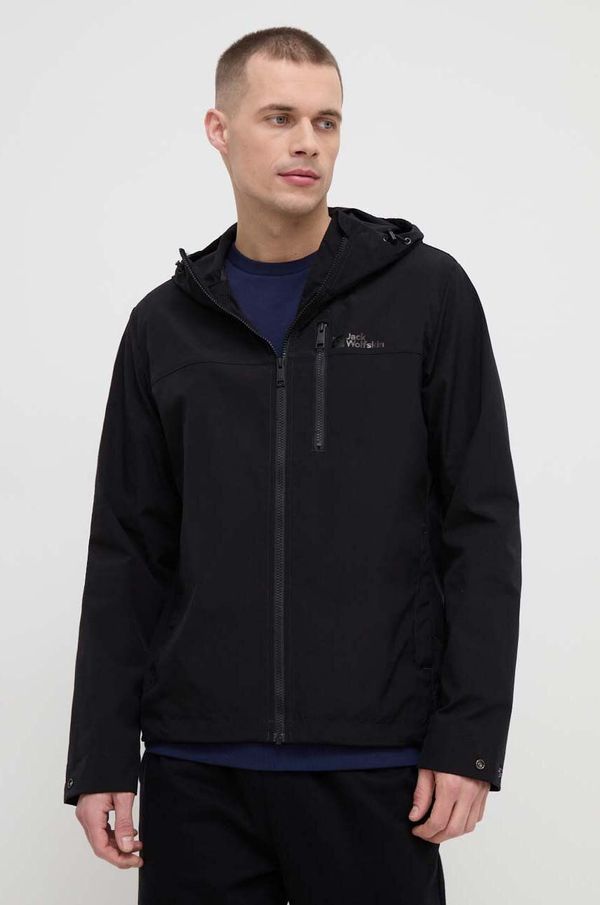 Jack Wolfskin Jakna Jack Wolfskin za muškarce, boja: crna, za prijelazno razdoblje