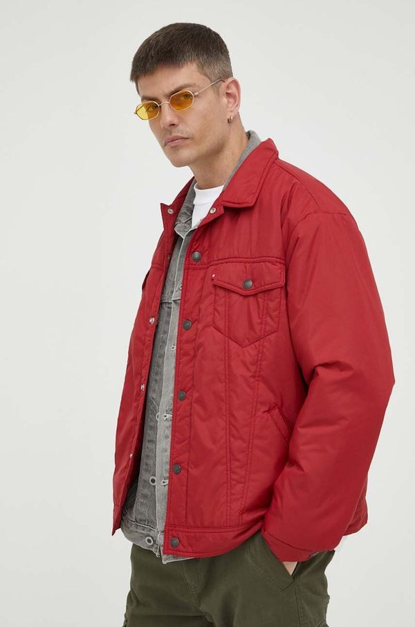 Levi's Jakna Levi's za muškarce, boja: crvena, za prijelazno razdoblje, oversize