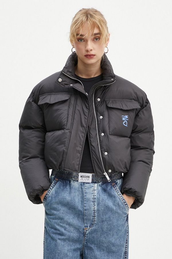 Moschino Jeans Jakna Moschino Jeans za žene, boja: crna, za zimu, 0609.8218