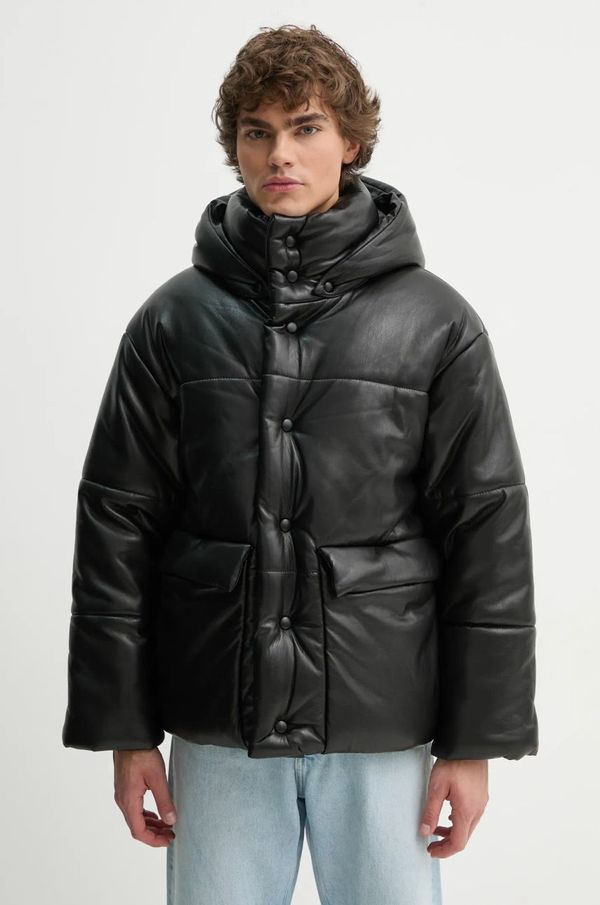 Nanushka Jakna Nanushka HIDE MENS za muškarce, boja: crna, za zimu, oversize, NM22CROW00299