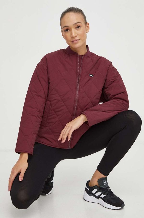 New Balance Jakna New Balance za žene, boja: bordo, za prijelazno razdoblje, oversize