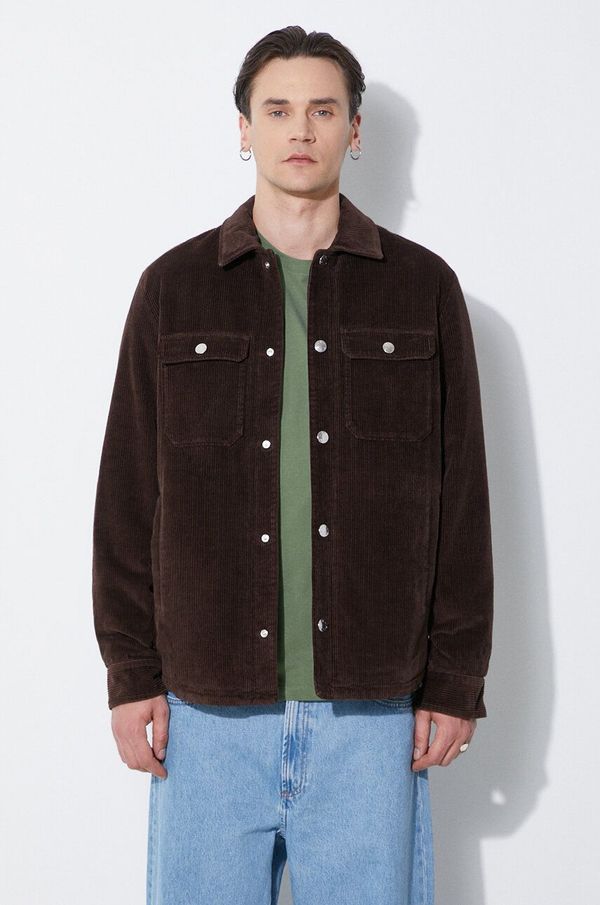 A.P.C. Jakna od samta A.P.C. Blouson Alex boja: smeđa, za prijelazno razdoblje, COGVV.H02625.CAE