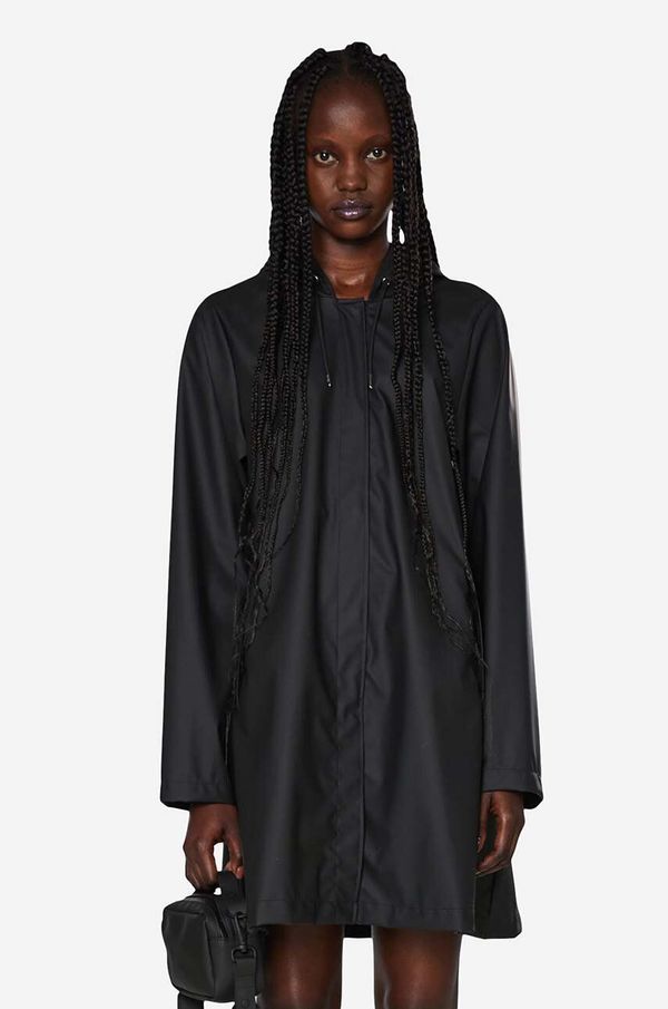 Rains Jakna Rains A-line W Jacket boja: crna, za prijelazno razdoblje, 18050-BLACK.