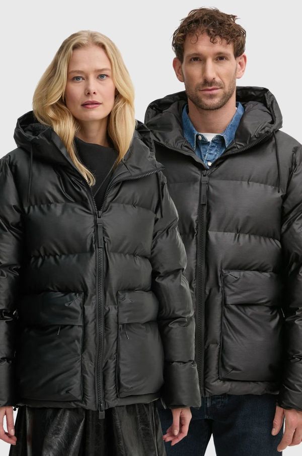 Rains Jakna Rains Alta Puffer Cargo Jacket W3T3 boja: crna, za zimu, 15350-84