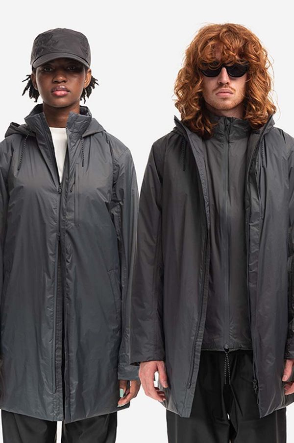 Rains Jakna Rains Padded Nylon Coat 15480 SLATE boja: siva, za prijelazno razdoblje, 15480.SLATE-SLATE