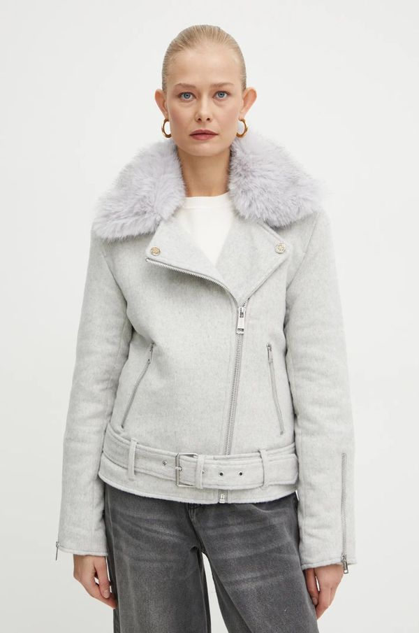 Guess Jakna s dodatkom vune Guess NANCY boja: siva, za prijelazno razdoblje, W4BL30 WGJG2