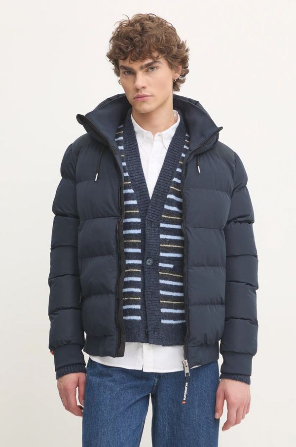 Superdry Jakna Superdry za muškarce, boja: tamno plava, za zimu, M5011904A-98T
