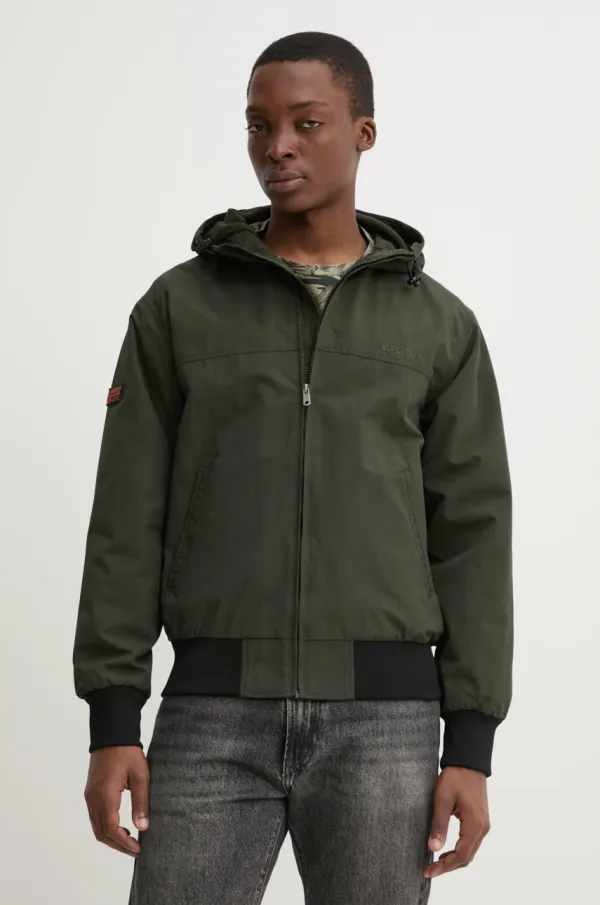 Superdry Jakna Superdry za muškarce, boja: zelena, za prijelazno razdoblje, oversize, M5011876A-1KM