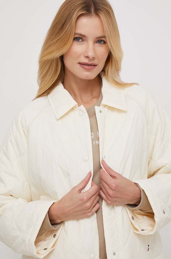 Tommy Hilfiger Jakna Tommy Hilfiger za žene, boja: bež, za prijelazno razdoblje, oversize, WW0WW40468
