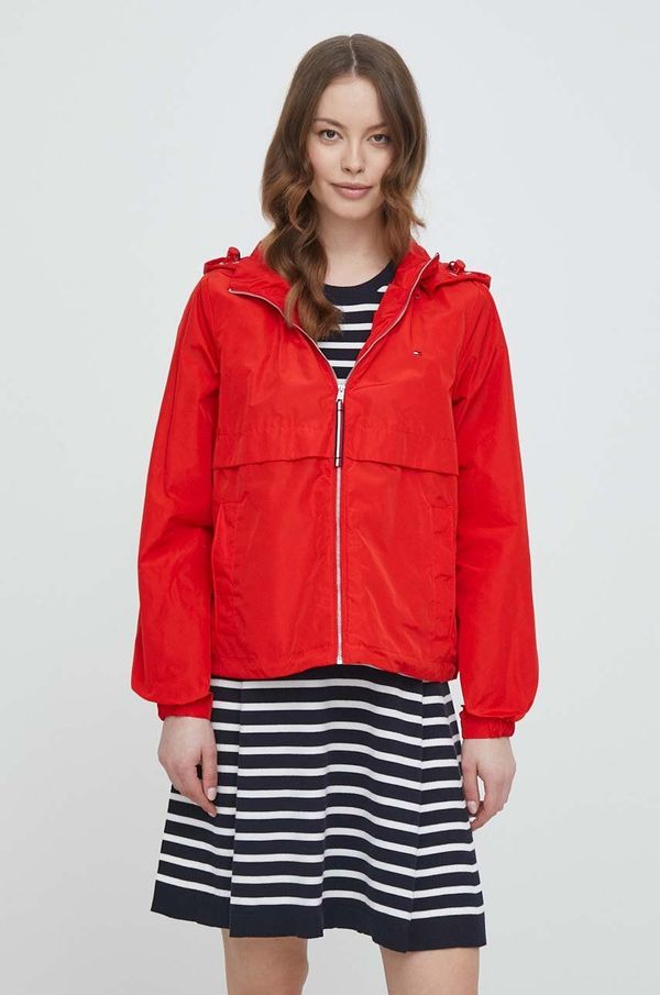 Tommy Hilfiger Jakna Tommy Hilfiger za žene, boja: crvena, za prijelazno razdoblje, WW0WW41790