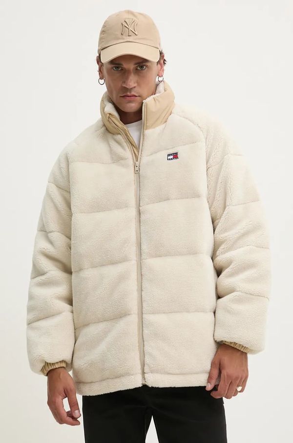 Tommy Jeans Jakna Tommy Jeans za muškarce, boja: bež, za zimu, oversize, DM0DM19638