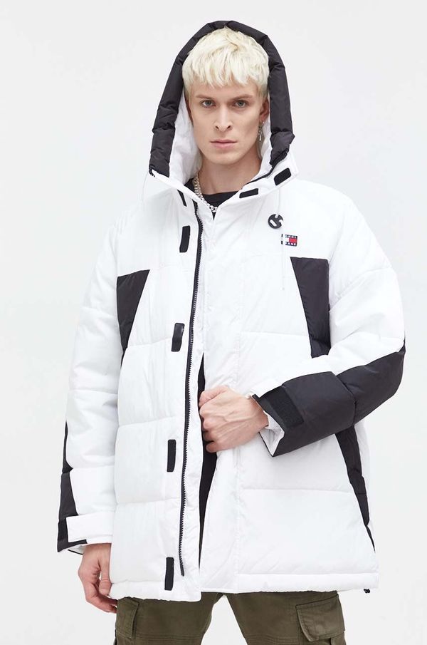 Tommy Jeans Jakna Tommy Jeans za muškarce, boja: bijela, za zimu, oversize