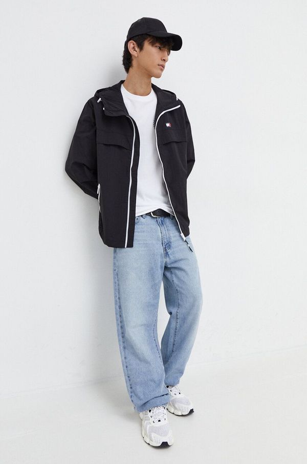 Tommy Jeans Jakna Tommy Jeans za muškarce, boja: crna, za prijelazno razdoblje