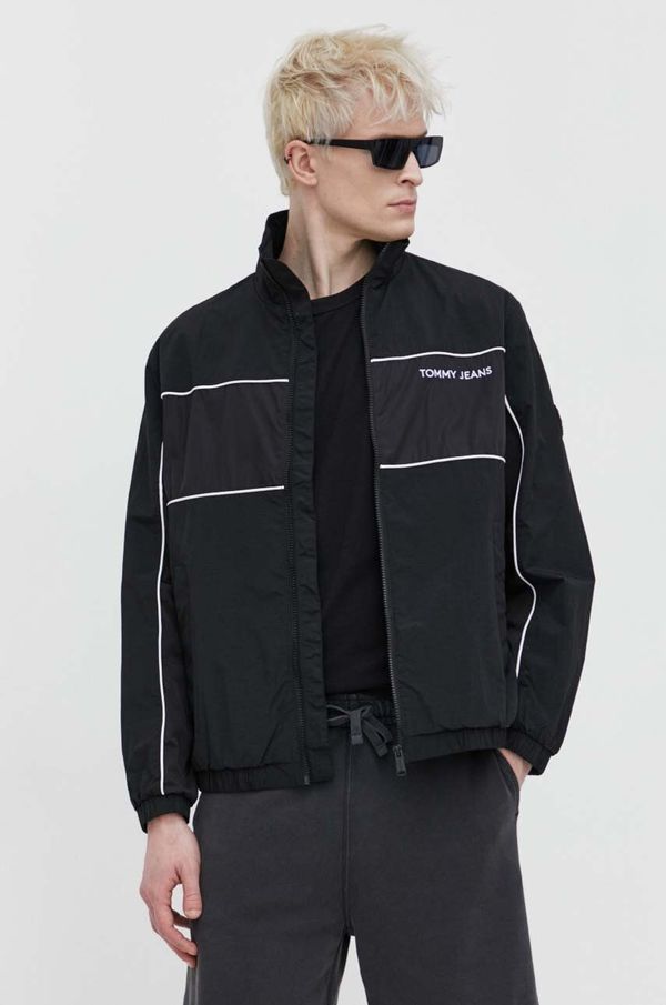 Tommy Jeans Jakna Tommy Jeans za muškarce, boja: crna, za prijelazno razdoblje, oversize