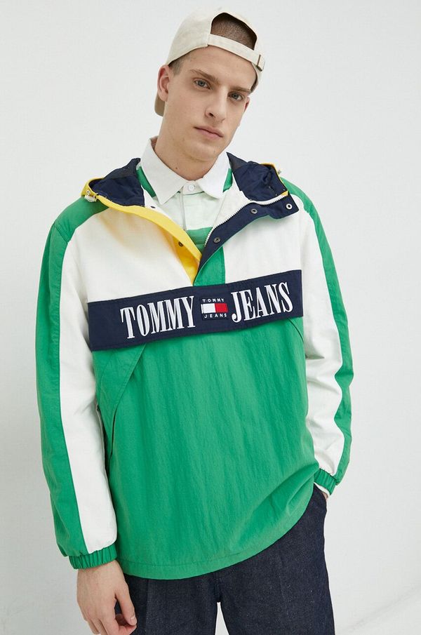 Tommy Jeans Jakna Tommy Jeans za muškarce, boja: zelena, za prijelazno razdoblje, oversize