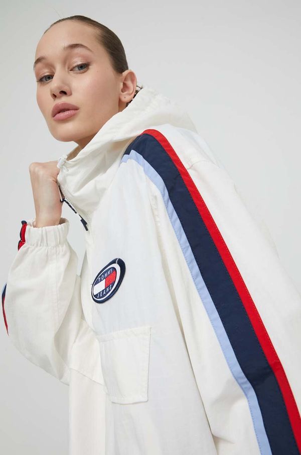 Tommy Jeans Jakna Tommy Jeans za žene, boja: bež, za prijelazno razdoblje, oversize
