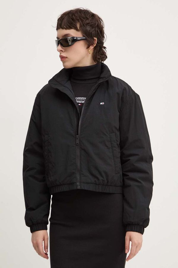 Tommy Jeans Jakna Tommy Jeans za žene, boja: crna, za prijelazno razdoblje, oversize, DW0DW19688