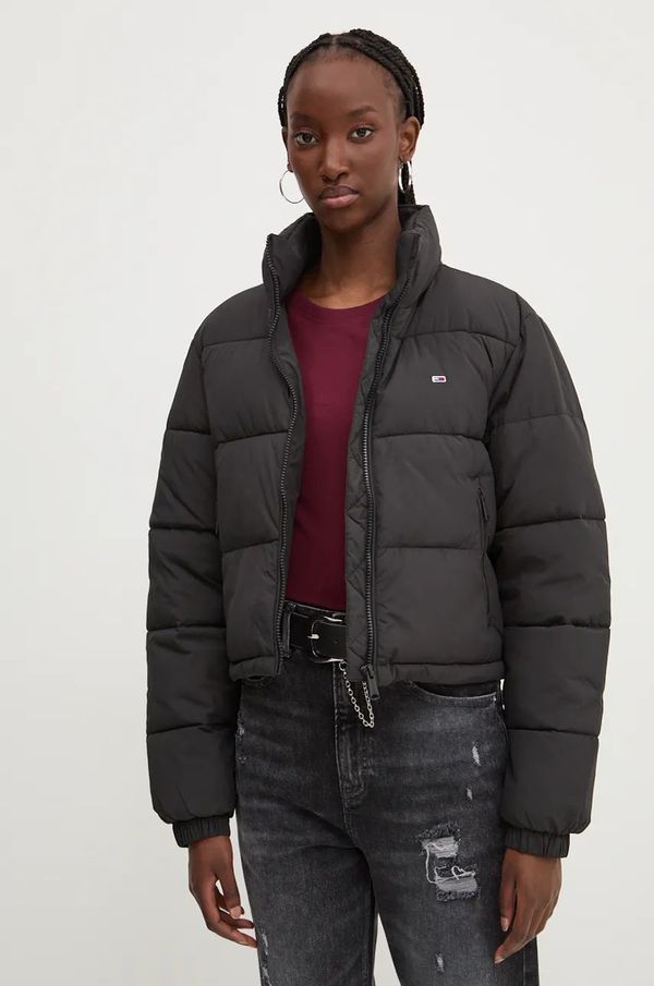 Tommy Jeans Jakna Tommy Jeans za žene, boja: crna, za zimu, oversize, DW0DW18828
