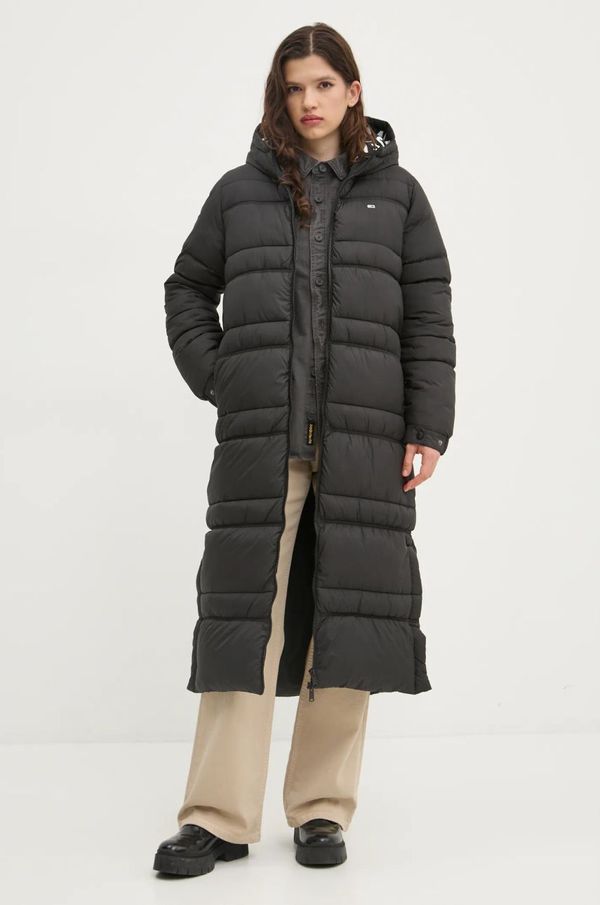 Tommy Jeans Jakna Tommy Jeans za žene, boja: crna, za zimu, oversize, DW0DW20184