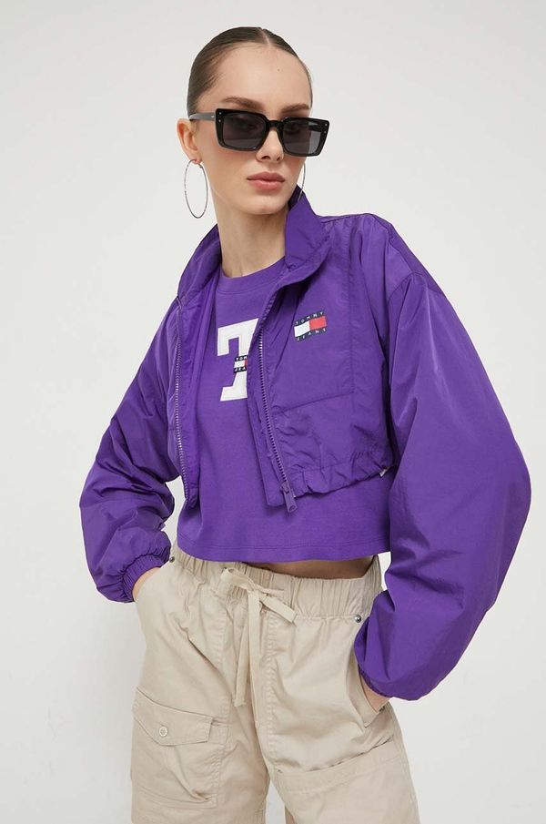 Tommy Jeans Jakna Tommy Jeans za žene, boja: ljubičasta, za prijelazno razdoblje