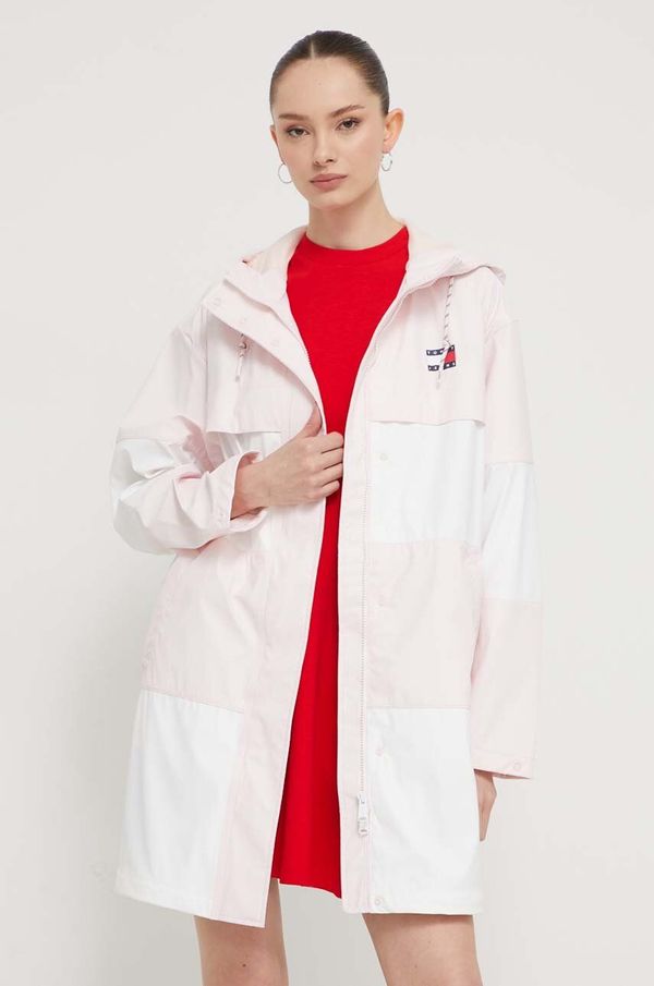 Tommy Jeans Jakna Tommy Jeans za žene, boja: ružičasta, za prijelazno razdoblje, oversize