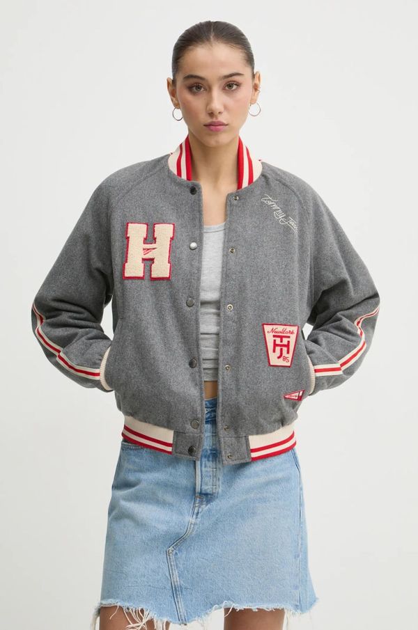 Tommy Jeans Jakna Tommy Jeans za žene, boja: siva, za prijelazno razdoblje, DW0DW20547