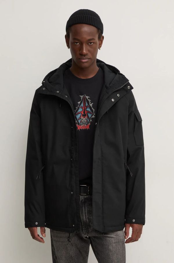 Volcom Jakna Volcom za muškarce, boja: crna, za prijelazno razdoblje, oversize, A1732407