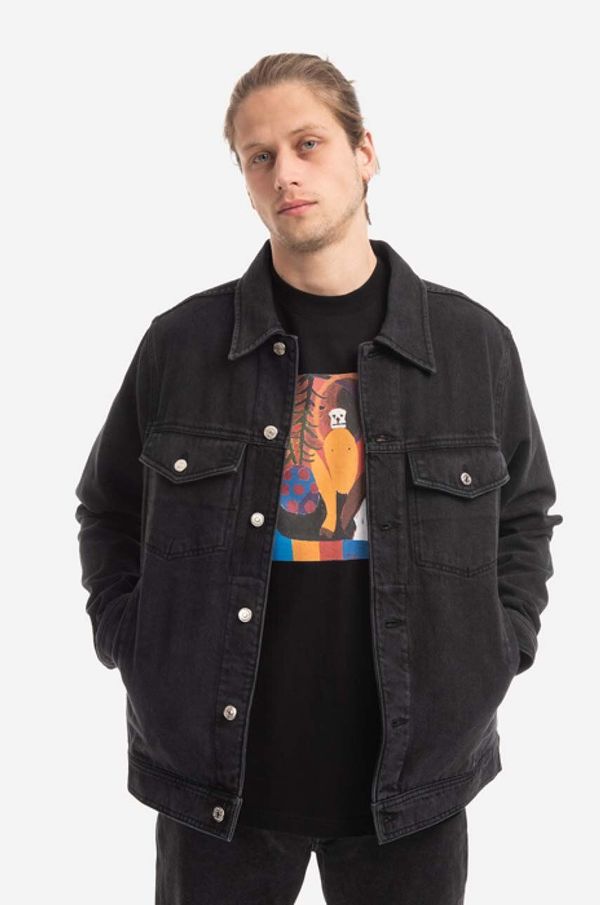 Wood Wood Jakna Wood Wood Ivan Denim Jacket boja: crna, za prijelazno razdoblje, 12235109.7051-BLACK