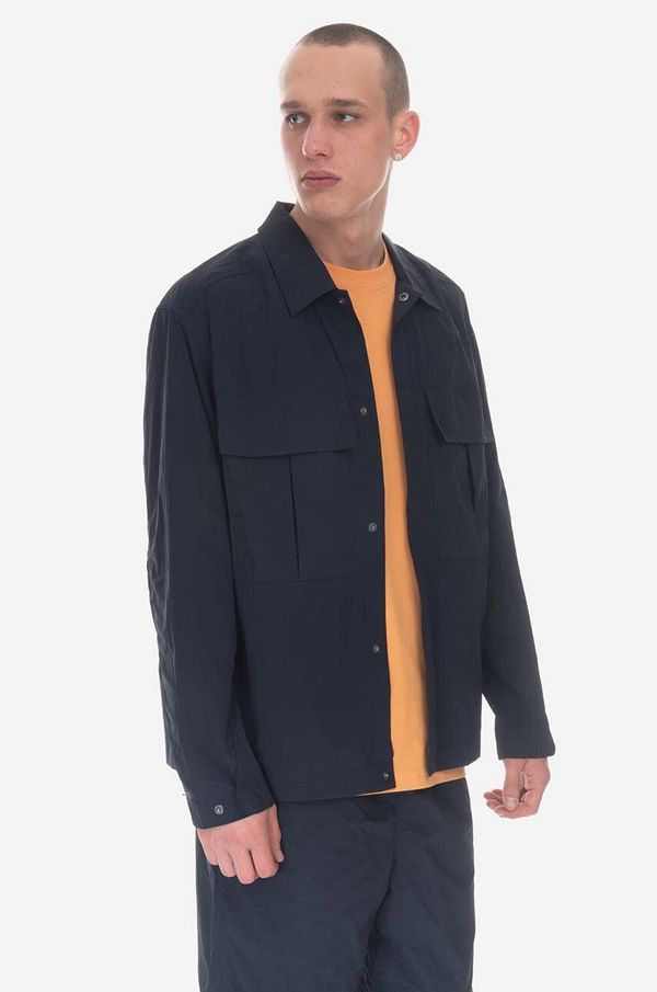 Wood Wood Jakna Wood Wood Lennon Nylon Overshirt za muškarce, boja: tamno plava, za prijelazno razdoblje, 12315301.5066-NAVY