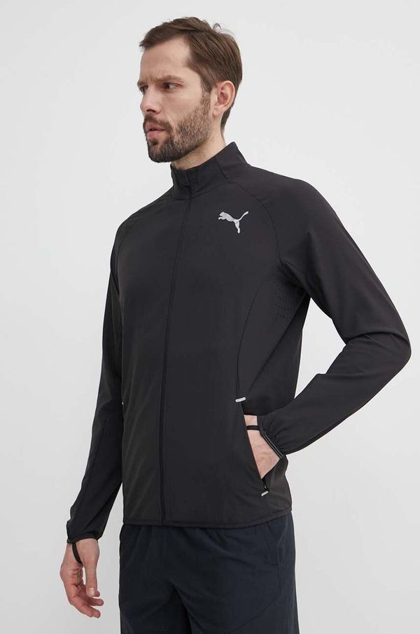 Puma Jakna za trčanje Puma Elite Ultraweave boja: crna, za prijelazno razdoblje, 524984