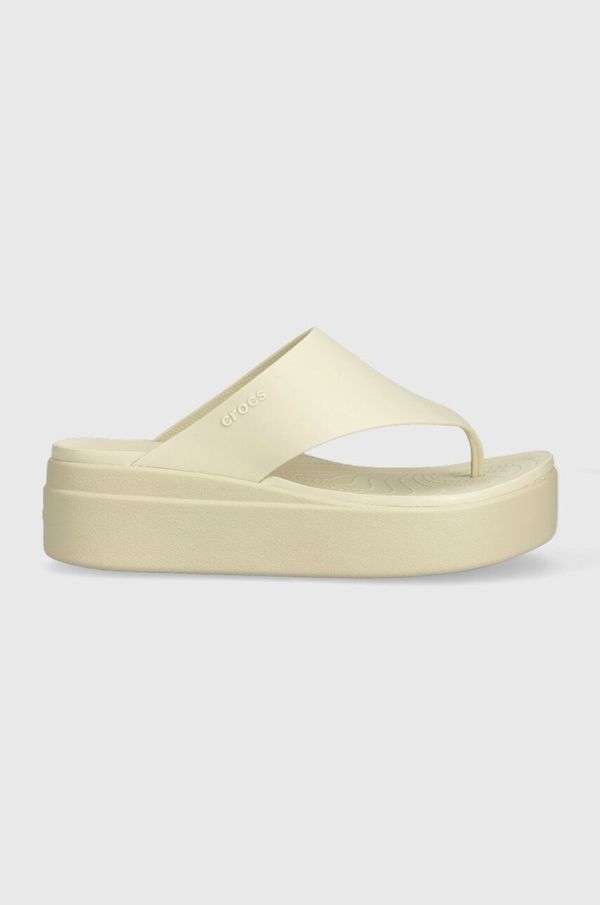 Crocs Japanke Crocs Brooklyn Flip za žene, boja: bež, s platformom, 208727