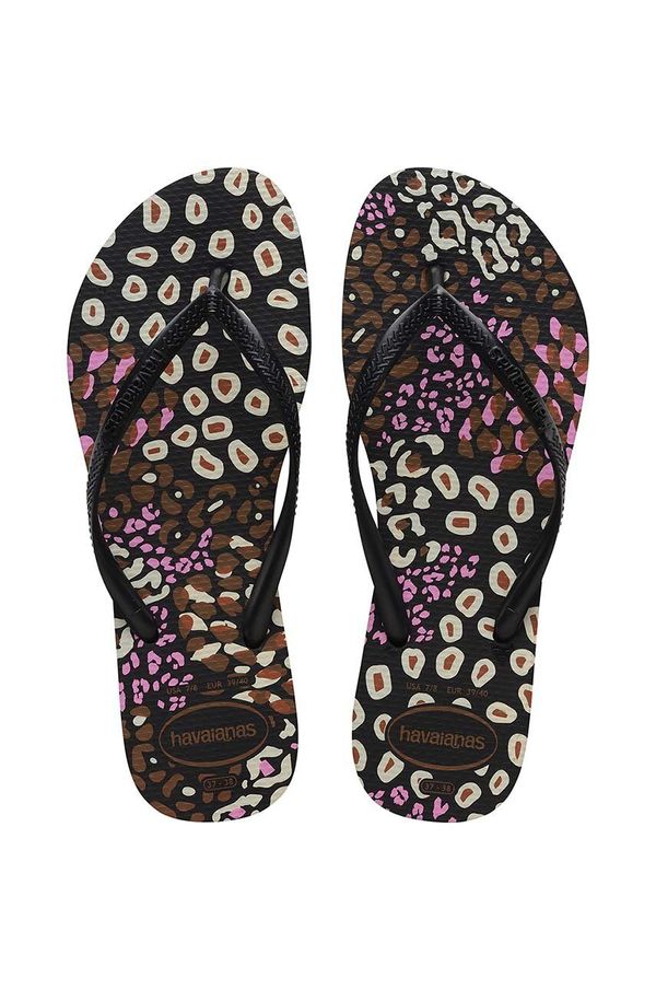 Havaianas Japanke Havaianas SLIM ANIMALS za žene, boja: crna, ravni potplat, 4103352.2500