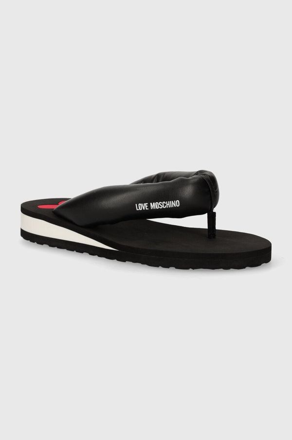 Love Moschino Japanke Love Moschino za žene, boja: crna, ravni potplat, JA28213G0IJM0000