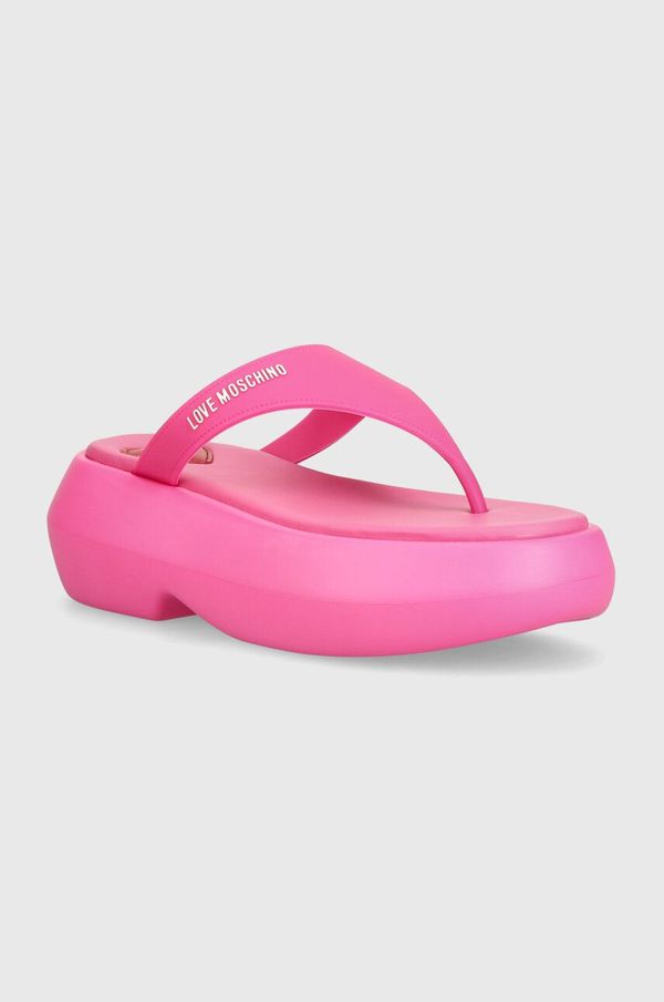 Love Moschino Japanke Love Moschino za žene, boja: ružičasta, s platformom, JA28097I0II39604