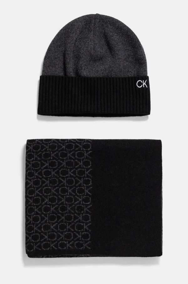 Calvin Klein Kapa i šal s dodatkom vune Calvin Klein boja: crna, K50K512390