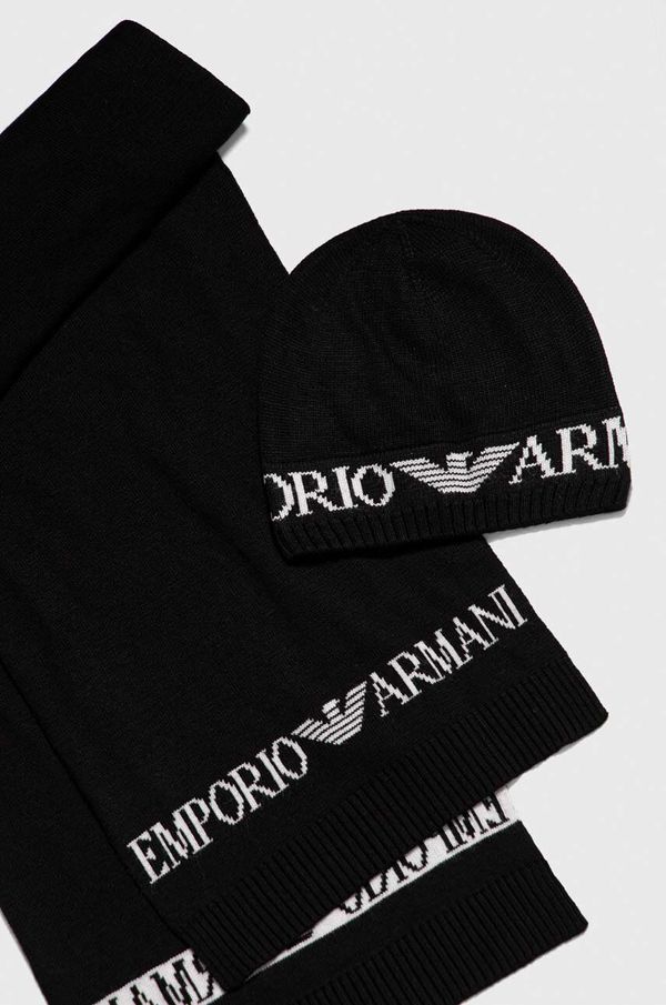 Emporio Armani Kapa i šal s dodatkom vune Emporio Armani boja: crna