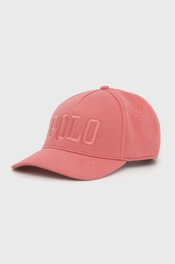 Polo Ralph Lauren Kapa Polo Ralph Lauren boja: ružičasta, s aplikacijom