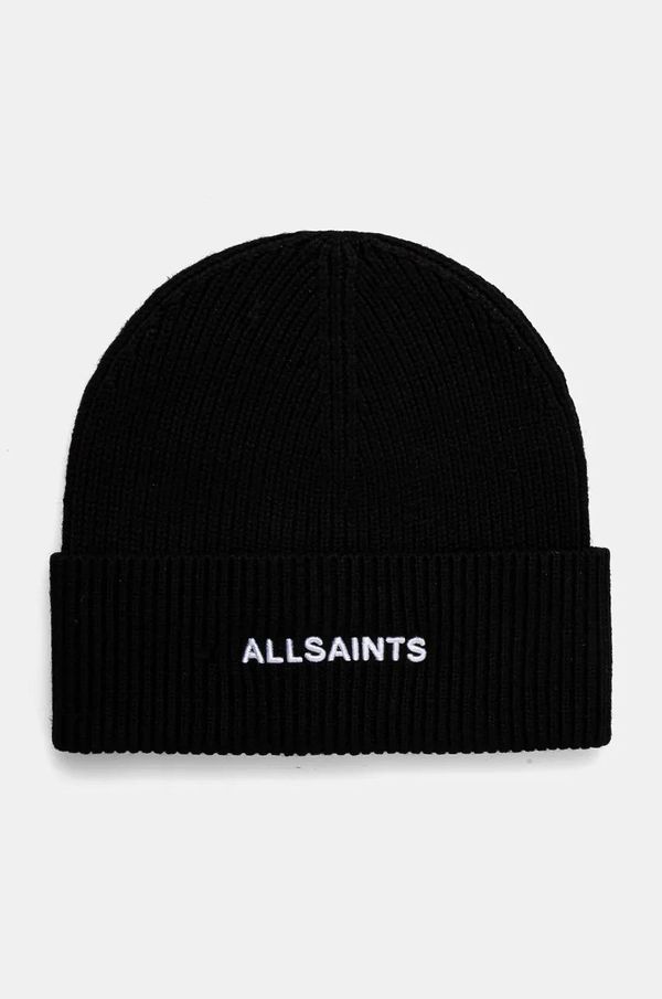 AllSaints Kapa s dodatkom vune AllSaints boja: crna, od tanke pletenine, 29AS101656