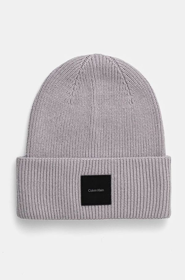 Calvin Klein Kapa s dodatkom vune Calvin Klein boja: siva, od tanke pletenine, K50K512356