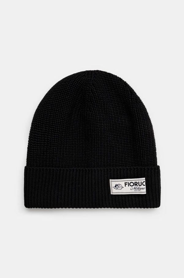 Fiorucci Kapa s dodatkom vune Fiorucci Knit Logo Beanie boja: crna, vunena, U01FPAHA216KN05BK01